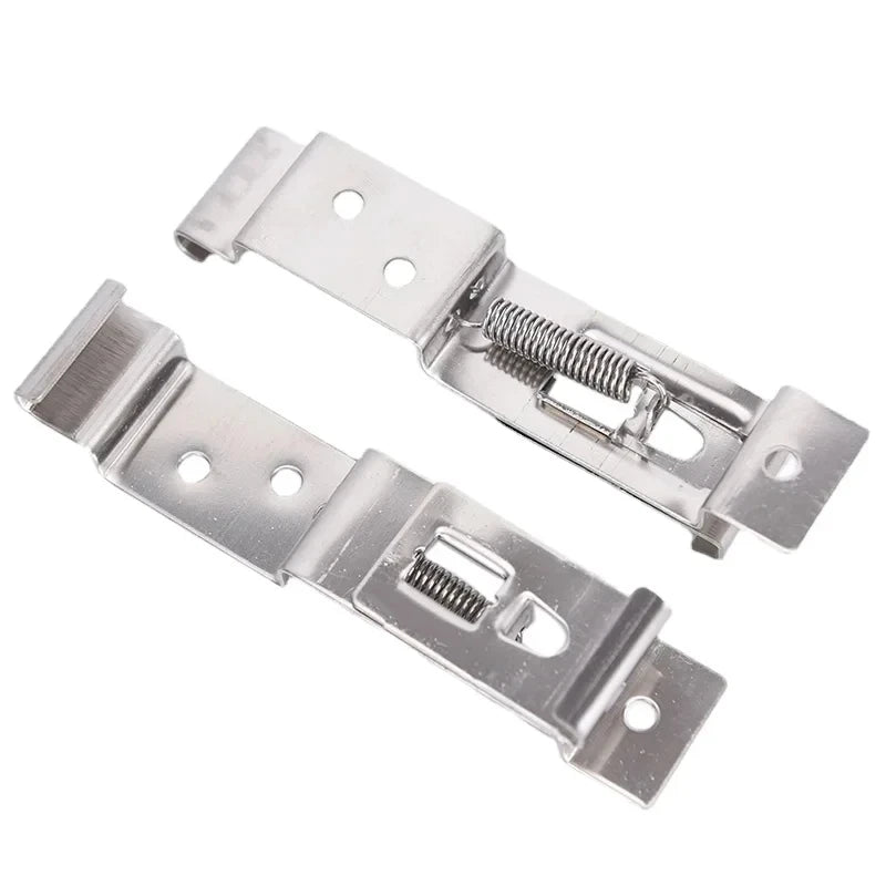 2 PCS Rectangular Car License Plate Spring Loaded Stainless Steel Bracket Cars Frame Holder Clam - Automotive LED Light