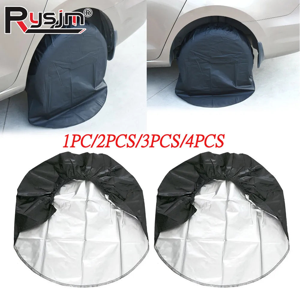 Black Universal Motorhome Tire Cover Camper Tire Protective Cover Spare Tire CoveSpare Tire Cove - Automotive LED Light