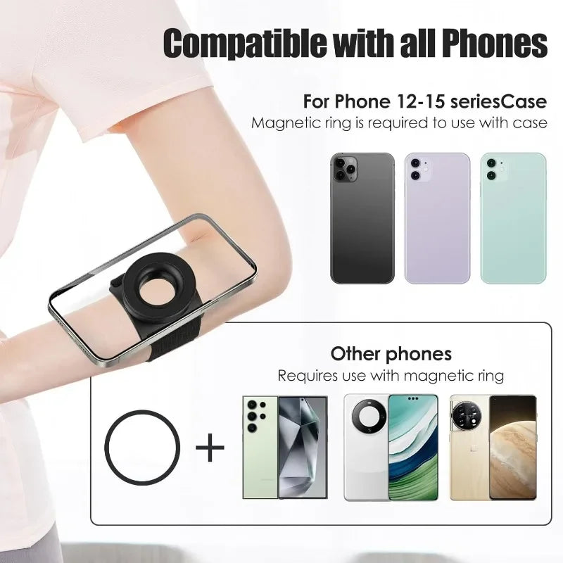 Strong Magnetic Suction Bracket Running Phone Holder Mobile Phone Holder Wrist Strap Arm Dedicat - Automotive LED Light