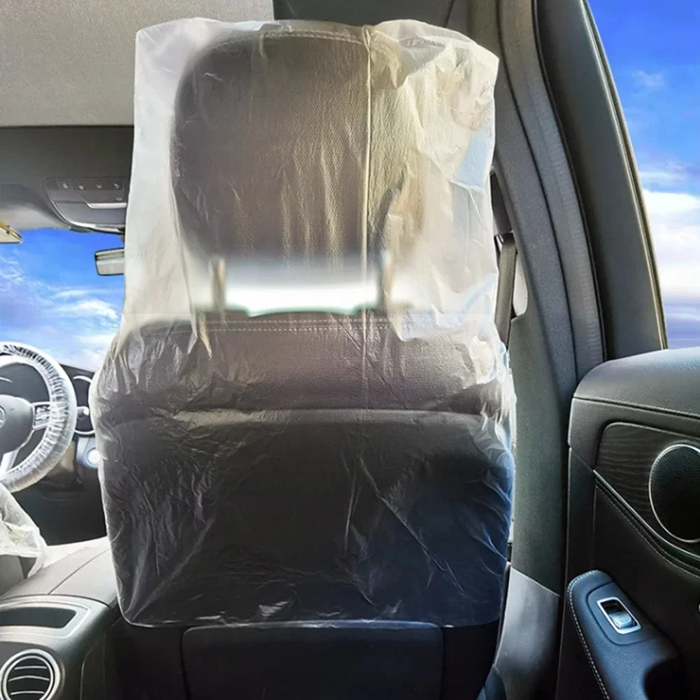 100Pcs Disposable Car Seat Covers Protective Anti-Fouling Waterproof Dustproof Protector Univers - Automotive LED Light