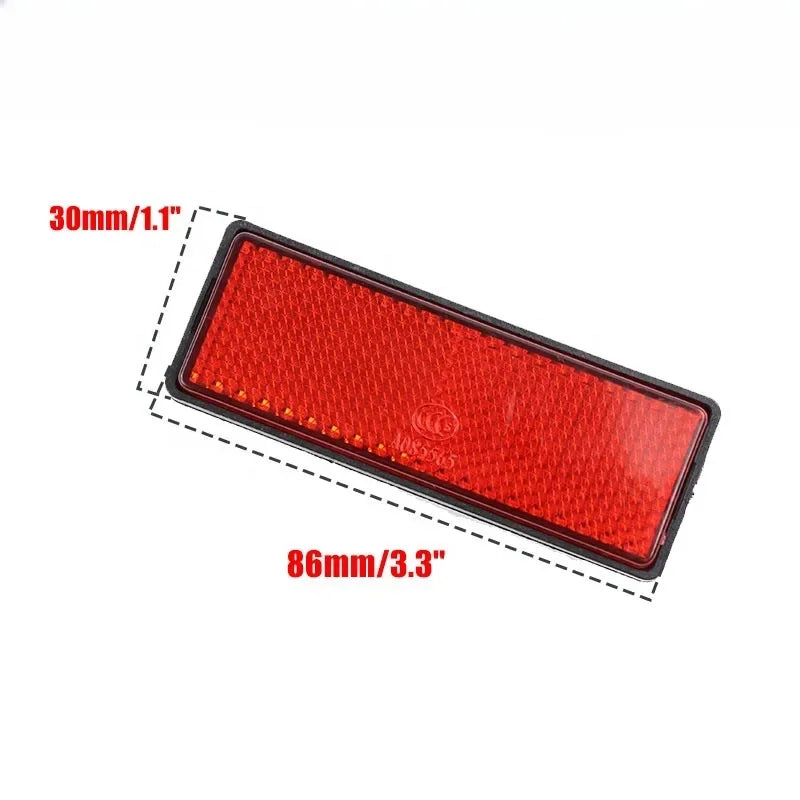 Motorcycle Reflective Plate Scooter Quad Rectangle Reflective Plate Warning Reflector for Univer - Automotive LED Light