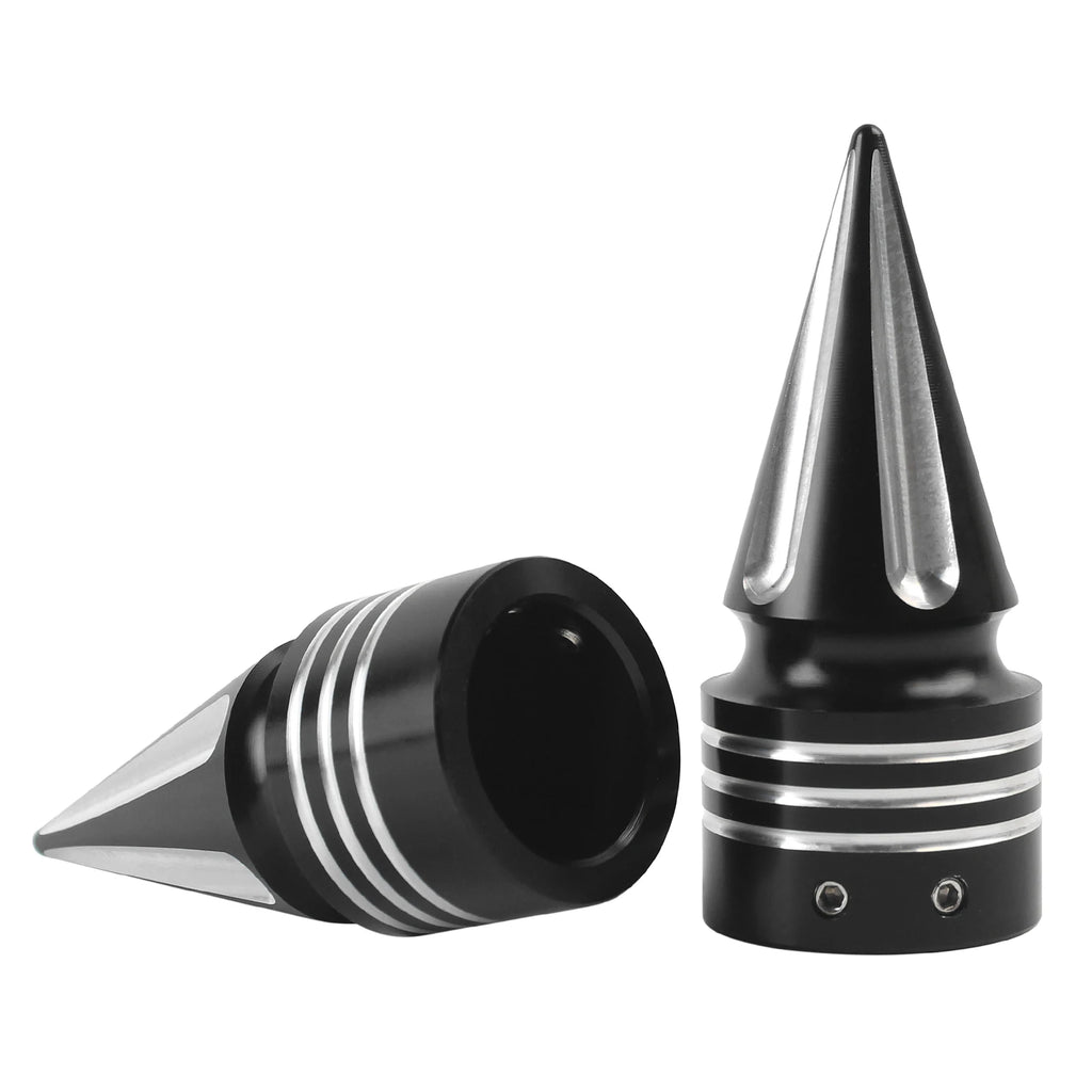 Motorcycle CNC Front Axle Nut Cover Cap Aluminum Black-Fit for Harley Sportster XL XG Touring FL - Automotive LED Light