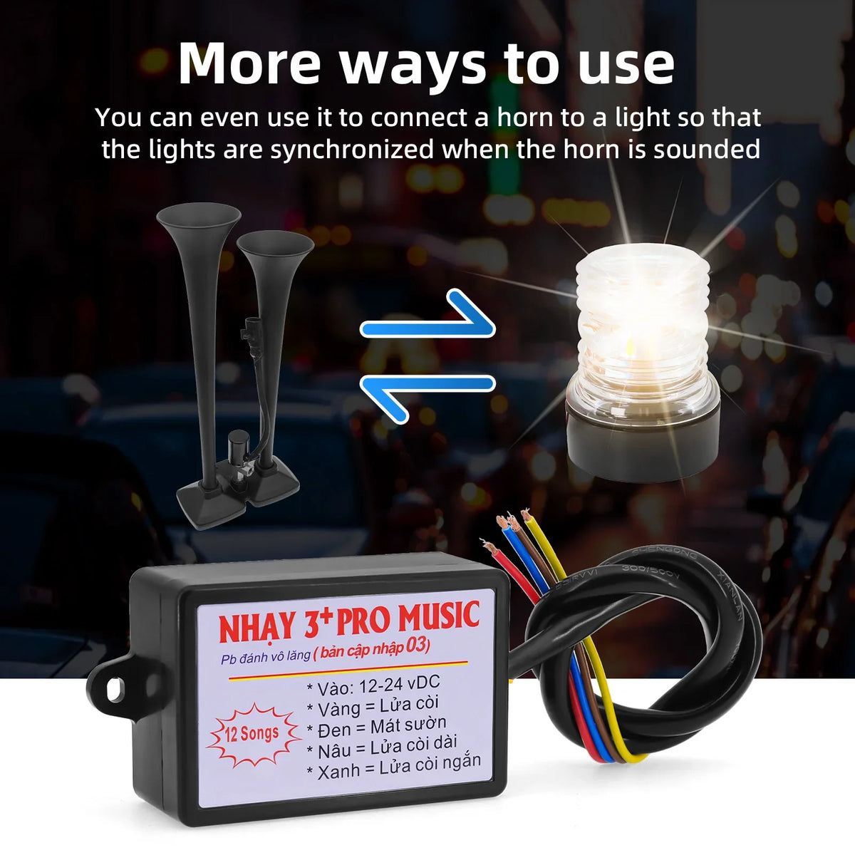 Car Horn Controller with 8 10 12 Sound Effects Switching Electric Horn Speaker Wireless Control  - Automotive LED Light