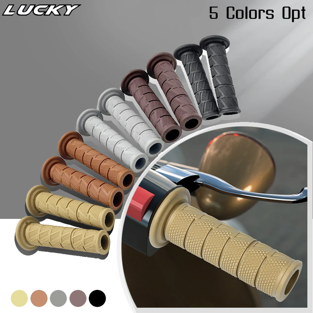 Retro Moto Grip Classic Scooter Parts Vintage 7/8" 22 24mm Motobike Handle Bar For Cafe Racer Ru - Automotive LED Light