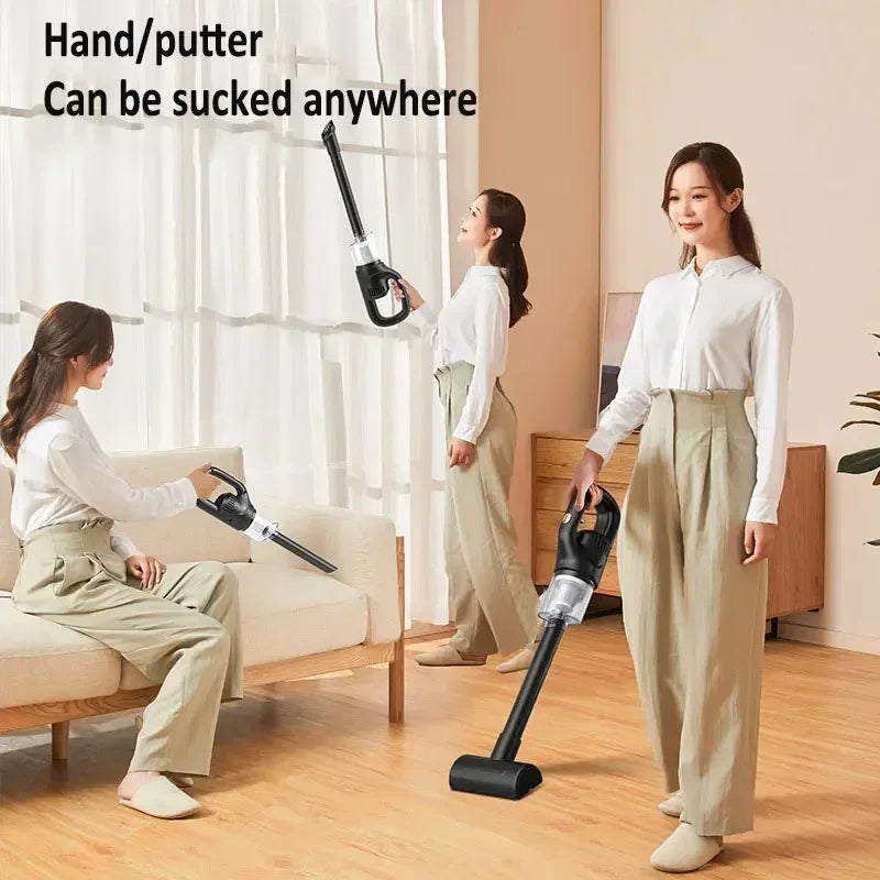 Car Vacuum Cleaner 2 in 1 60000PA Wireless Cleaner Handheld Chargeable Compressed Air Duster Vac - Automotive LED Light