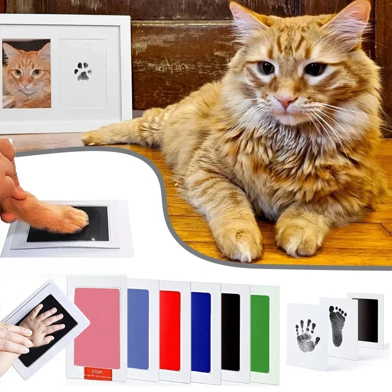 Dog Cat Footprint Pad Paw Print Ink Kit Pad Baby Handprint Stamp Safe Non-toxic Mess-free Printi - Automotive LED Light