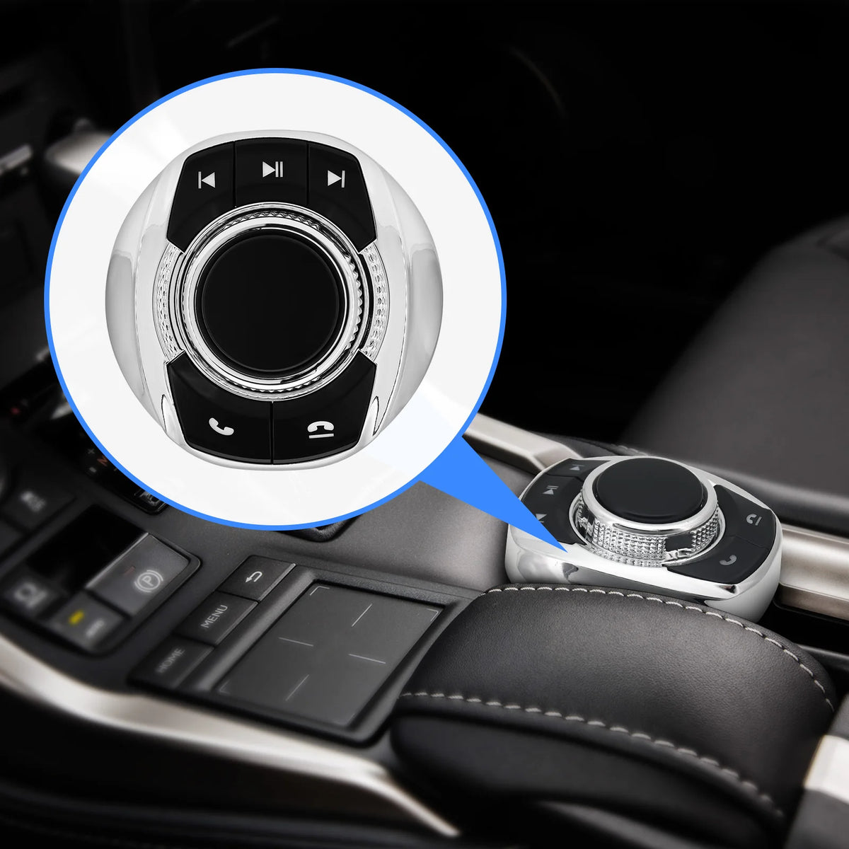 Universal Car Wireless Remote Steering Wheel Control Button With 8-Key Functions For Car Android - Automotive LED Light