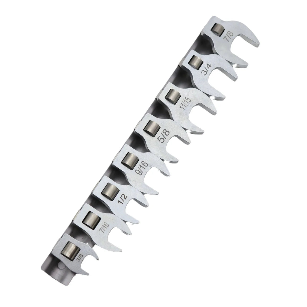 10Pcs 3/8in Drive Crowfoot Wrench Set 10-22mm Metric Nut Wrench Tool Kit Open End Wrench Set - Automotive LED Light