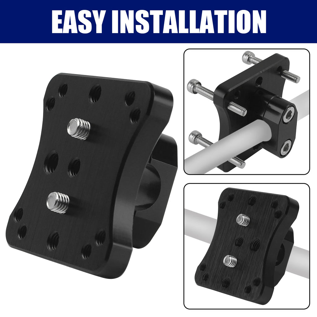 12mm Adjustable Motorcycle GPS Navigation Mount Bracket Black Metal Plastic Holder For ADV Motor - Automotive LED Light