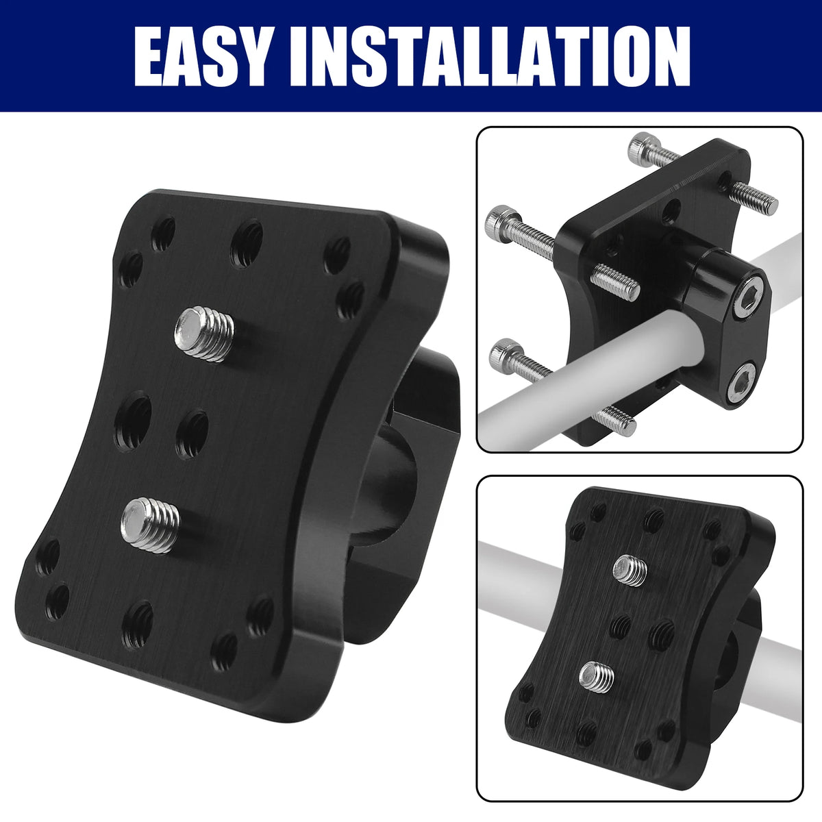 12mm Adjustable Motorcycle GPS Navigation Mount Bracket Black Metal Plastic Holder For ADV Motor - Automotive LED Light