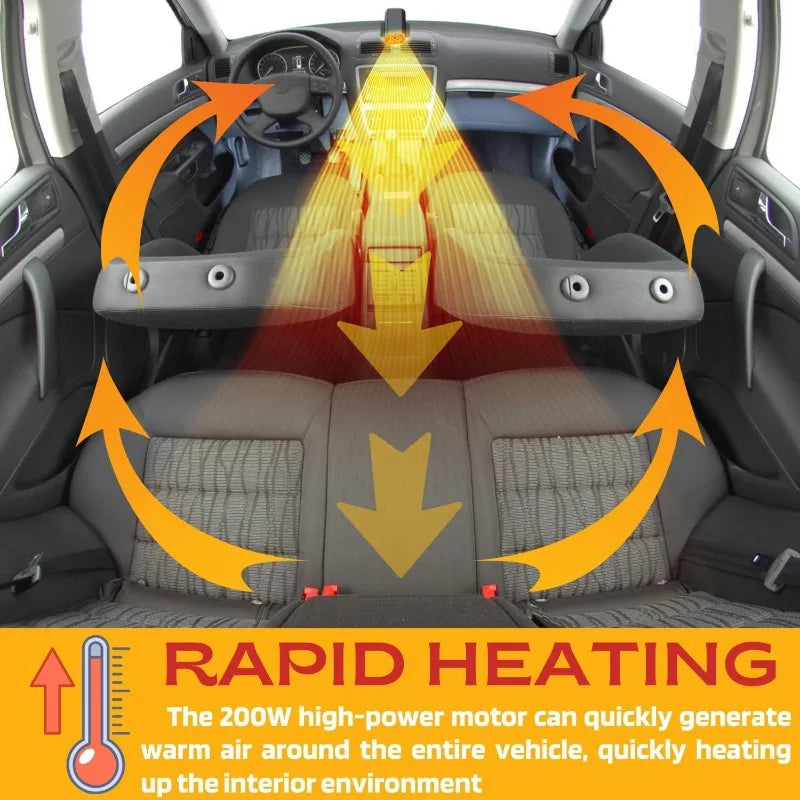 12V 200W Defrosting Demister Car Heater Fans Defogger Windshield Frost Snow Mist Removal Heating - Automotive LED Light