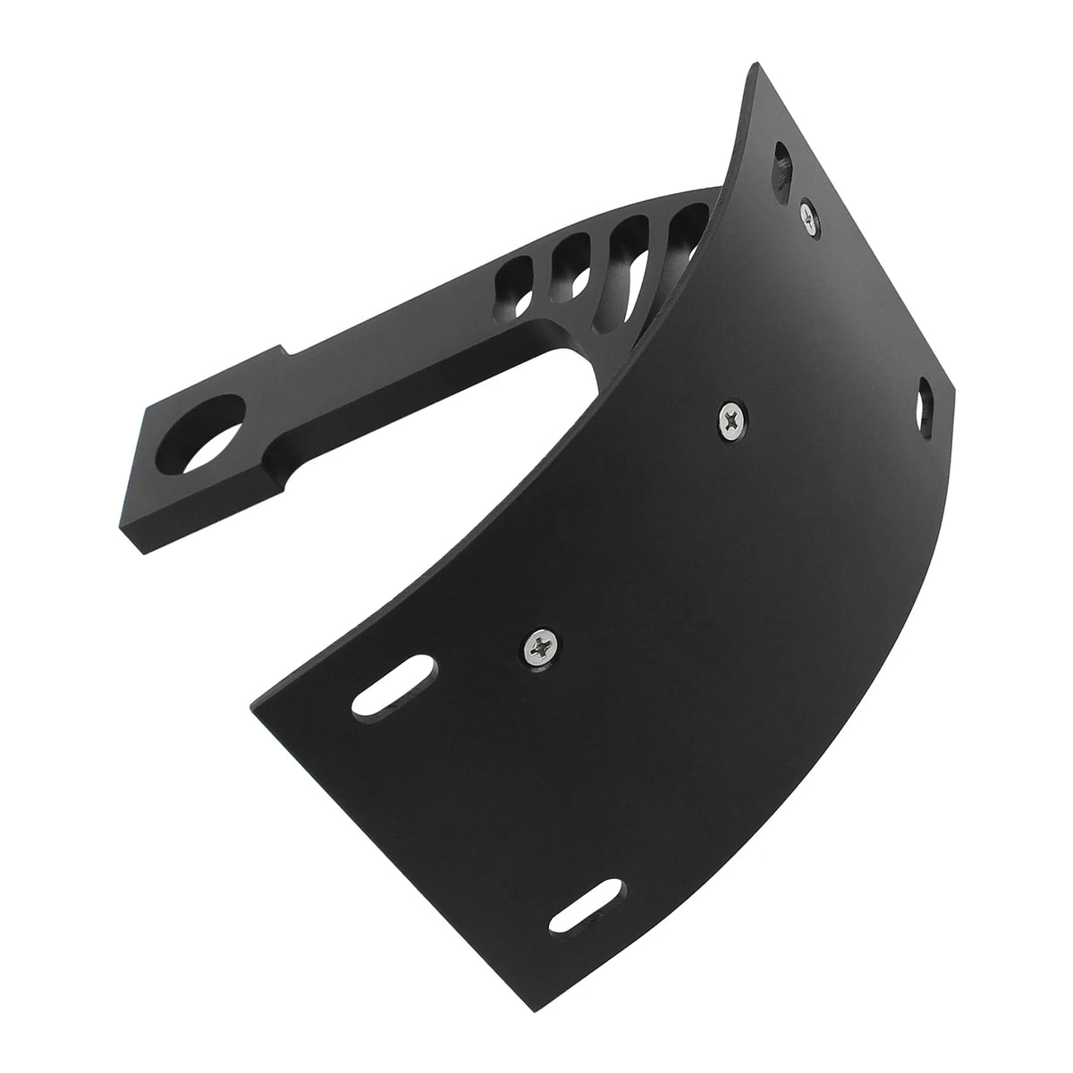 1” Axle Universal Motorcycle License Number Plate Holder Swingarm Mount Curved Vertical Bracket  - Automotive LED Light
