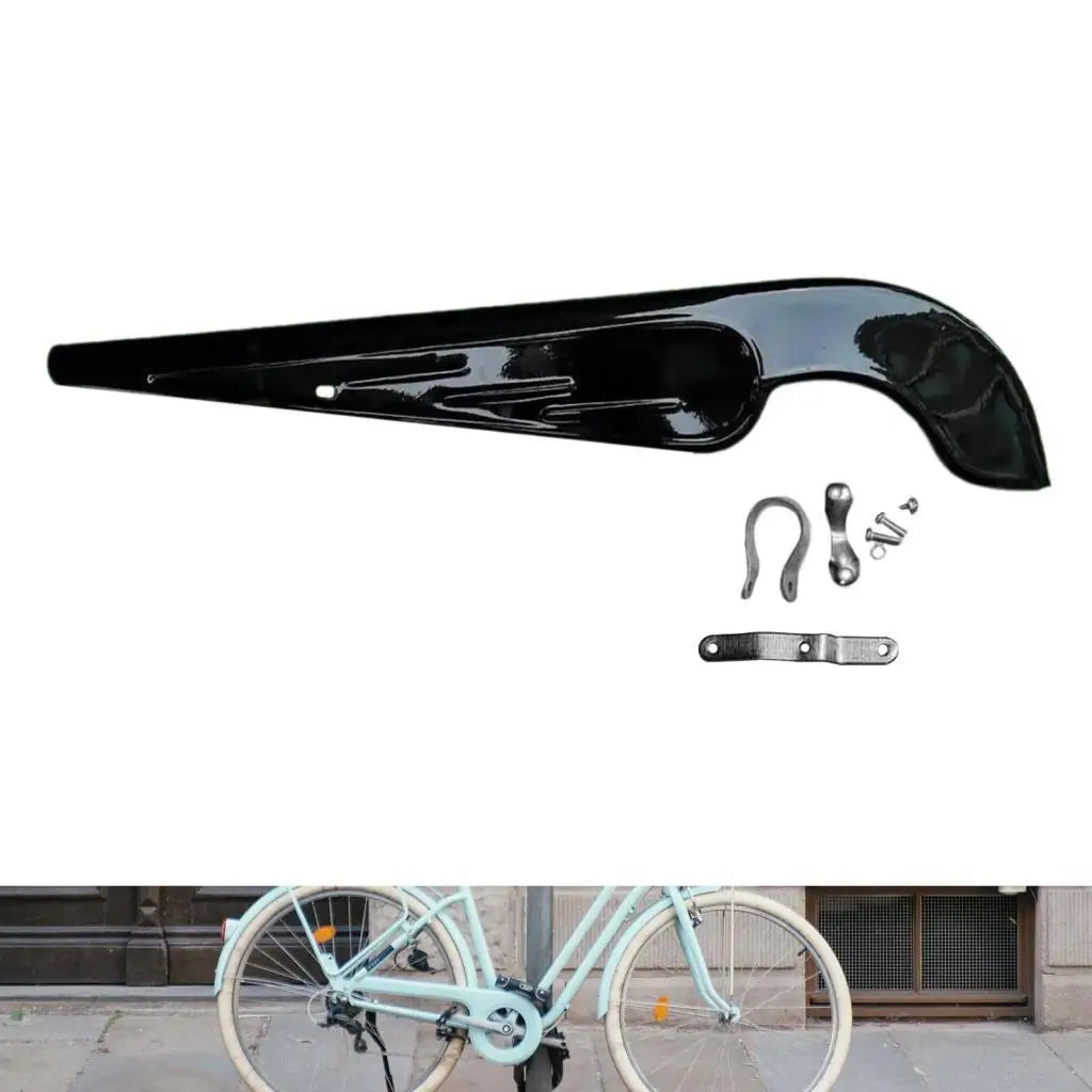 Universal Chain Guard Cover for 28 Inch Bicycle Metal Chain Box Road Bike Cycling Gear Replaceme - Automotive LED Light