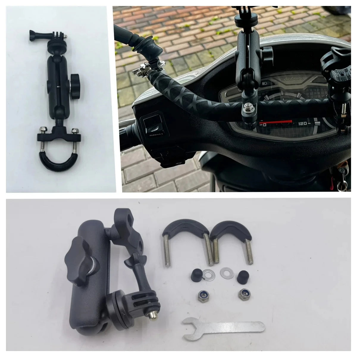 For GoPro 12 11 10 9 8 Handlebar Mirror Mount Bracket For Insta360 X3 X4 DJI Action Camera Acces - Automotive LED Light