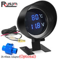 Universal 2 IN 1 Car Round LCD Digital Water Temperature Gauge With Water Temp Joint Pipe Sensor - Automotive LED Light