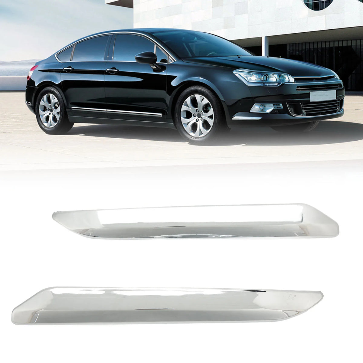 Car Front Bumper Strip Left Right Anti Scratch Chrome Silver Replacement for Cit for X7 C5 - Automotive LED Light