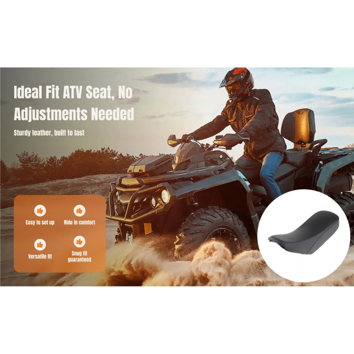 Black Foam Seat Fit for 50cc/70cc/90cc/110cc TaoTao Chinese ATV Quad Bikes Buggy - Automotive LED Light