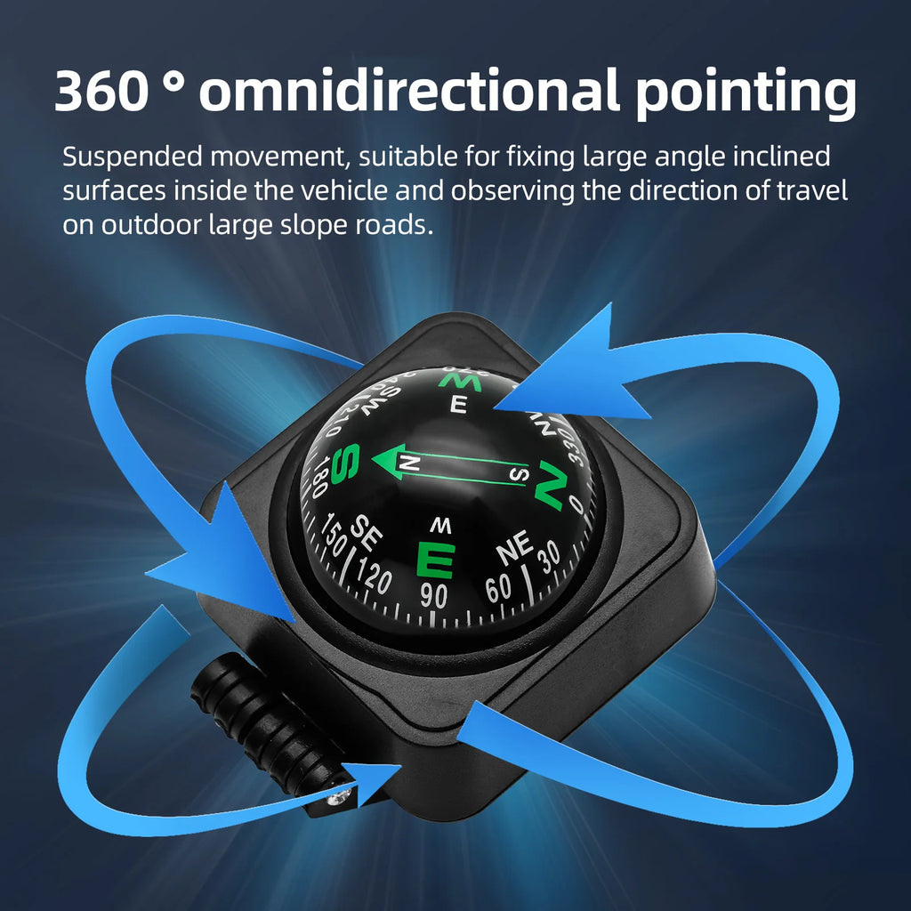Outdoor Adjustable Navigation Dashboard Car Compass For Car Boat Cycling Hiking Direction Pointi - Automotive LED Light