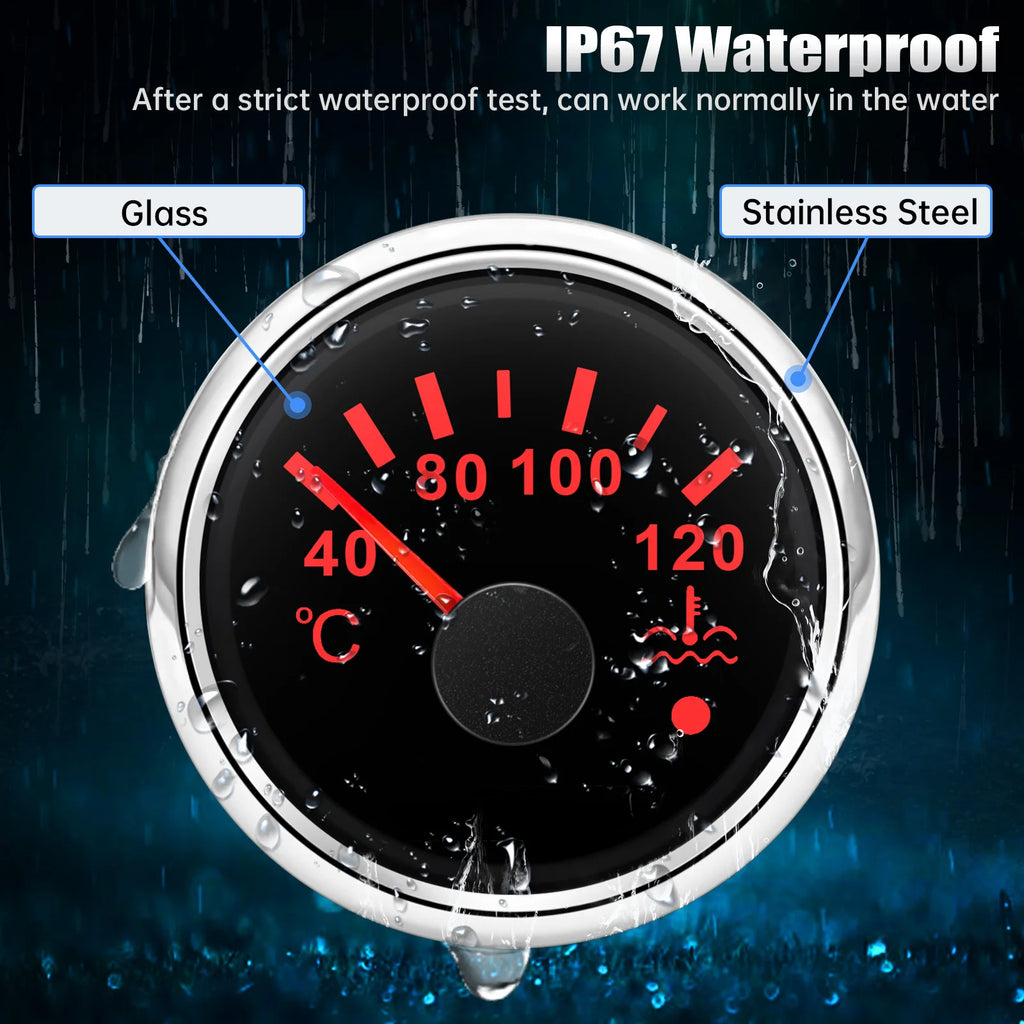 High Quality 52 mm 40~120 Celsius Boat Car Digital Water Temperature Gauge Auto Car Water Temp M - Automotive LED Light