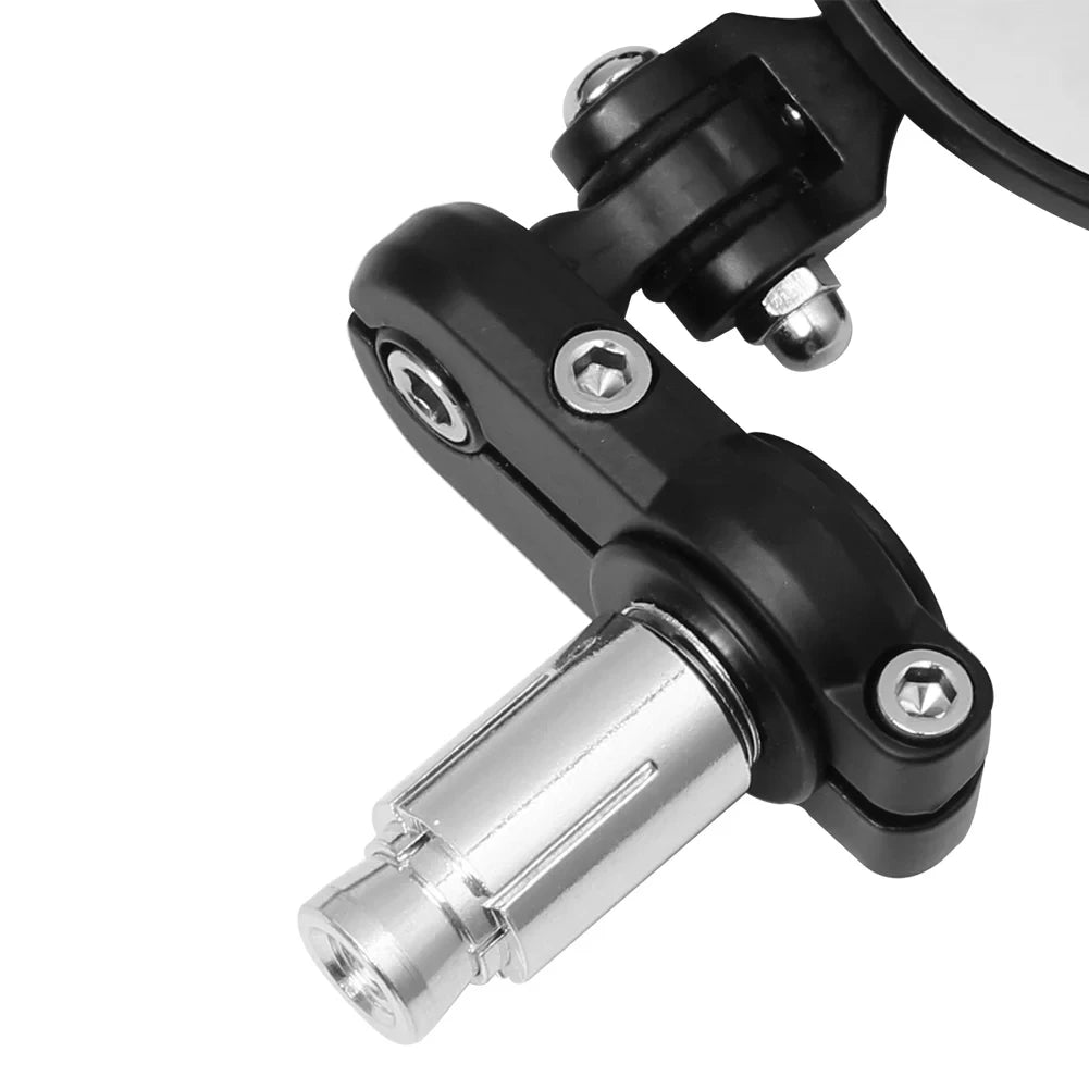 Motorcycle 7/8" 22mm Universal Round Mirrors Handlebar Wing Foldable Mirrors Aluminum Black Hand - Automotive LED Light