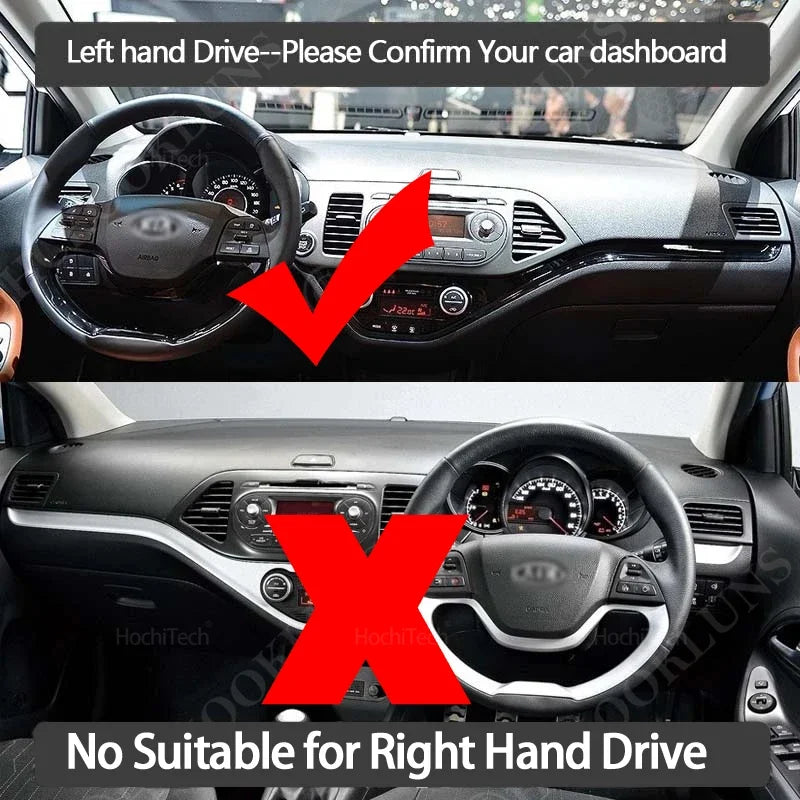 Anti-Slip Dashboard Cover Protective Pad Car Accessories for Kia Picanto Morning TA 2012 2013 20 - Automotive LED Light