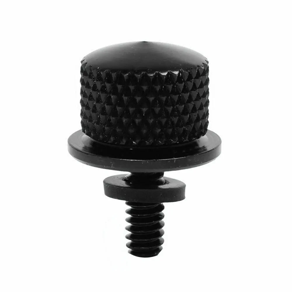 Motorcycle Black Rear Fender Seat Bolt 1/4"-20 Thread Quick Mount Knurled Tab Sc for Seat 1996-2024 - Automotive LED Lig
