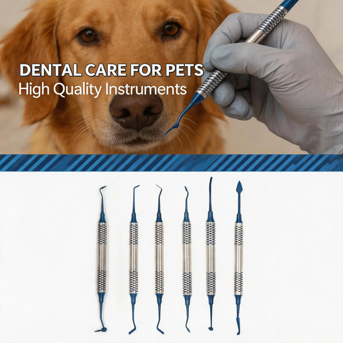 For Dental Clinic Use 6 Pcs Kit Non Stick Double Head Spatula Composite Resin Filling Scraper Re - Automotive LED Light
