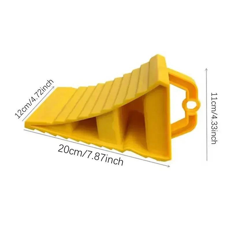 Car Trailer Wheel Chock Anti-slip Vehicle Truck Tire Stop Block with Handles Parking Wedges Car  - Automotive LED Light