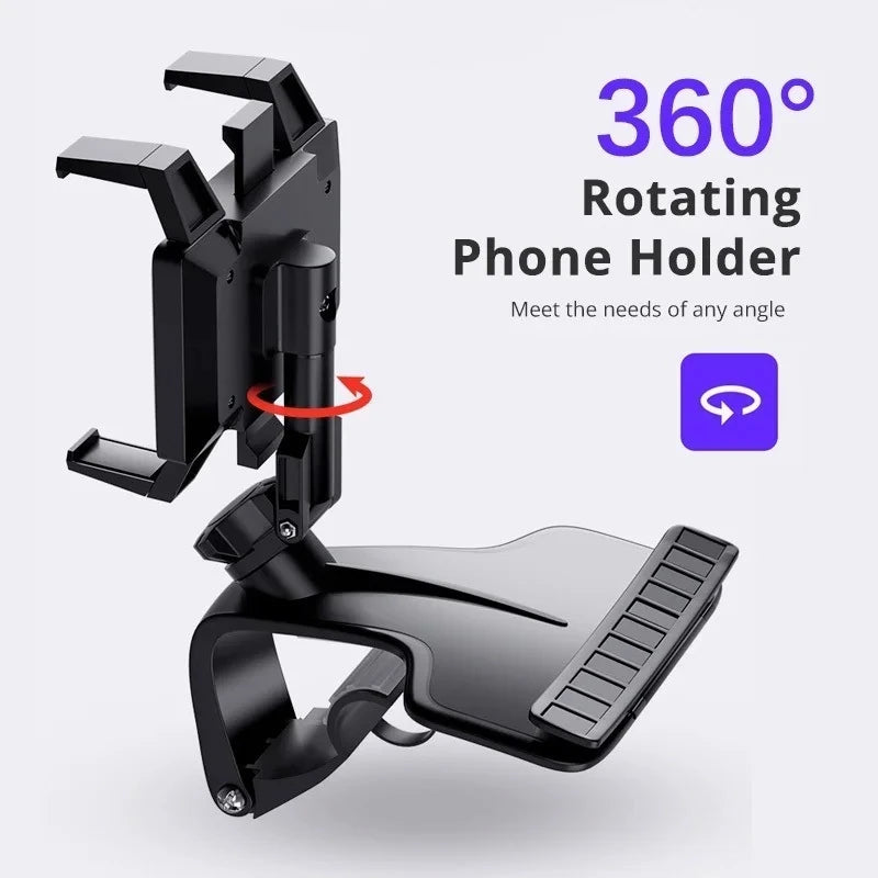 Universal Dashboard Car Phone Holder with Parking Number Plate 360 Degree Rotatable Auto Mobile  - Automotive LED Light