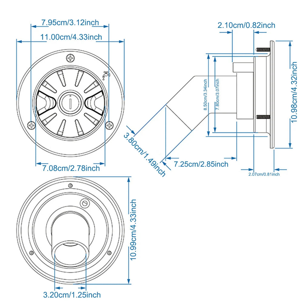 RV Gravity Water Inlet With Lock Fill Hatch Intake Filter Lockable 80mm Inlet Adapter Camper Tra - Automotive LED Light