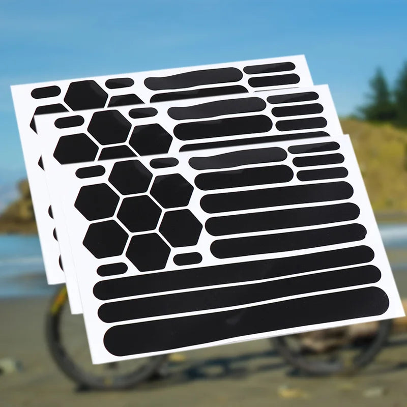 1/2PCS Motorcycle Reflective Black Stickers waterproof Motorcycle Sticker Reflective Tape Decals - Automotive LED Light