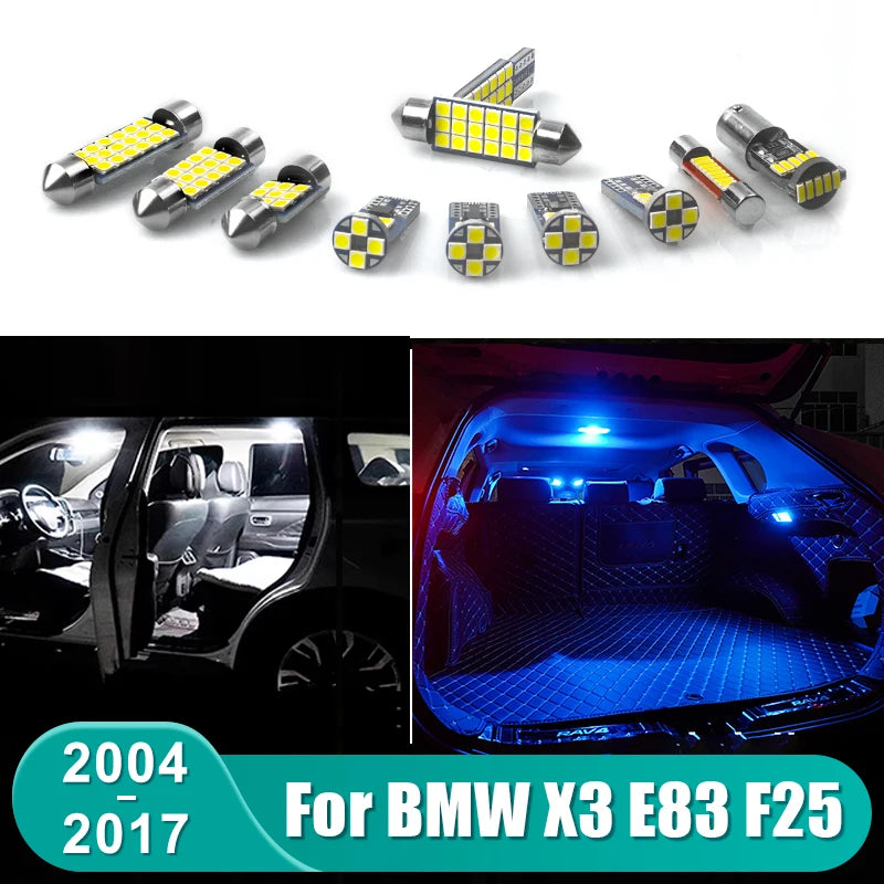For BMW X3 E83 F25 2004 - 2017 Car LED Bulbs Interior Reading Lamp Glove Box Van for BMW E83 F25 X3 2004-2017 - Automoti
