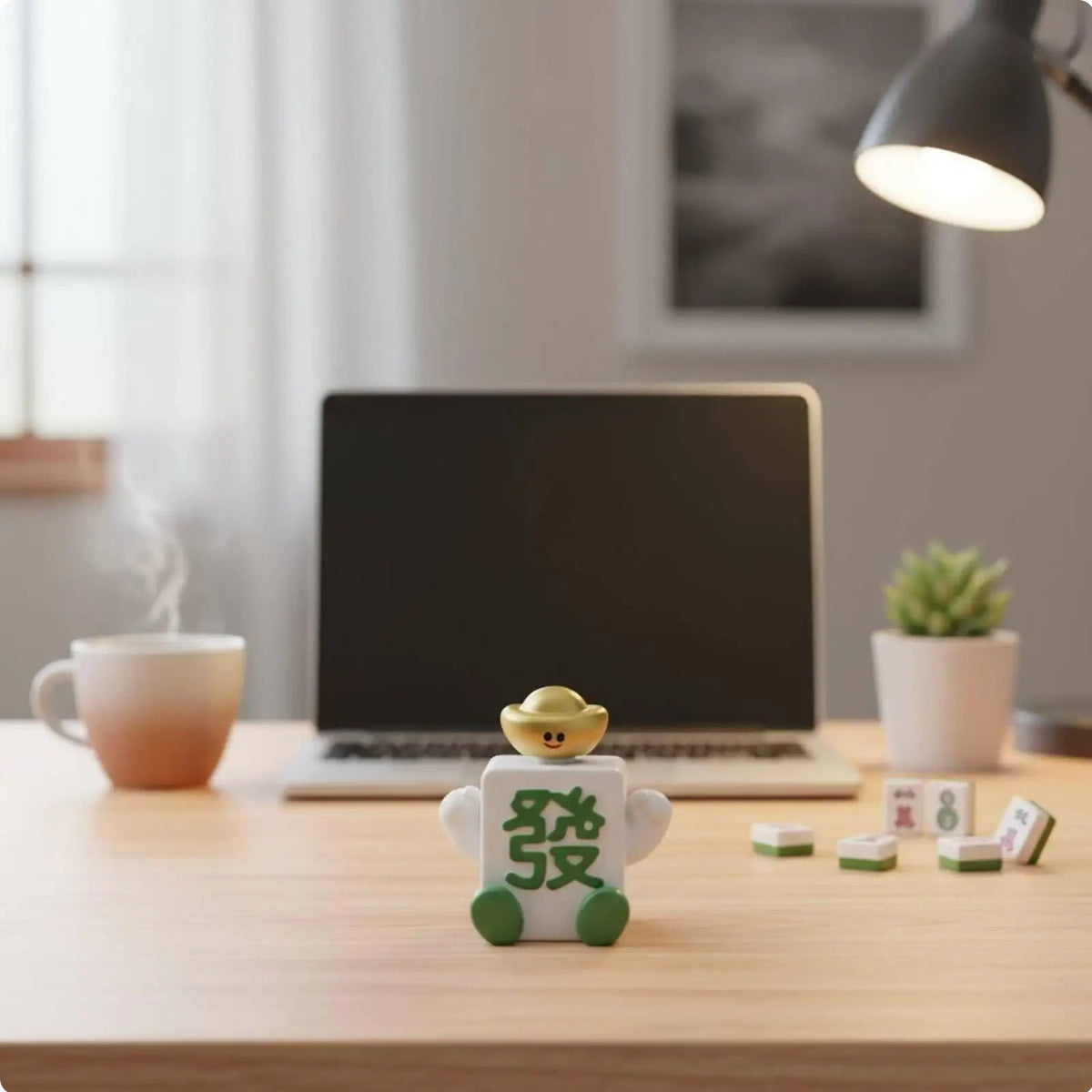 Rotating Mahjong Ornament Creative Gift Fortunate Character Bobblehead - Automotive LED Light