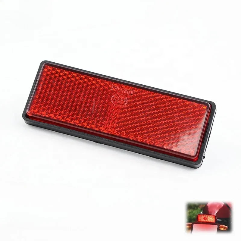 Motorcycle Reflective Plate Scooter Quad Rectangle Reflective Plate Warning Reflector for Univer - Automotive LED Light