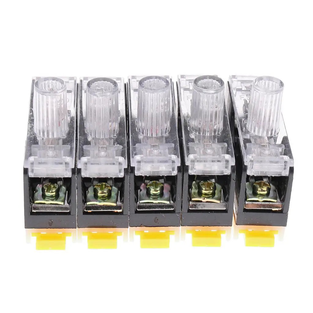 6x30mm Fuse Socket DIN Rail Mounted Mini Glass Fuse Holder Base with Light for Car Automotive Vi - Automotive LED Light
