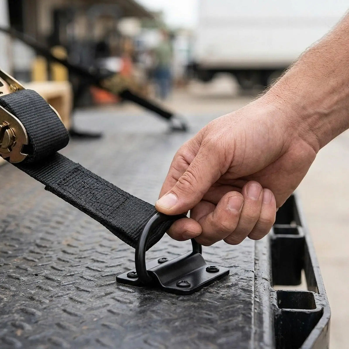 Premium Stainless Steel D Ring Shackles Tow Hook Lashing Loop for Trailer Truck Loading Area Anc - Automotive LED Light