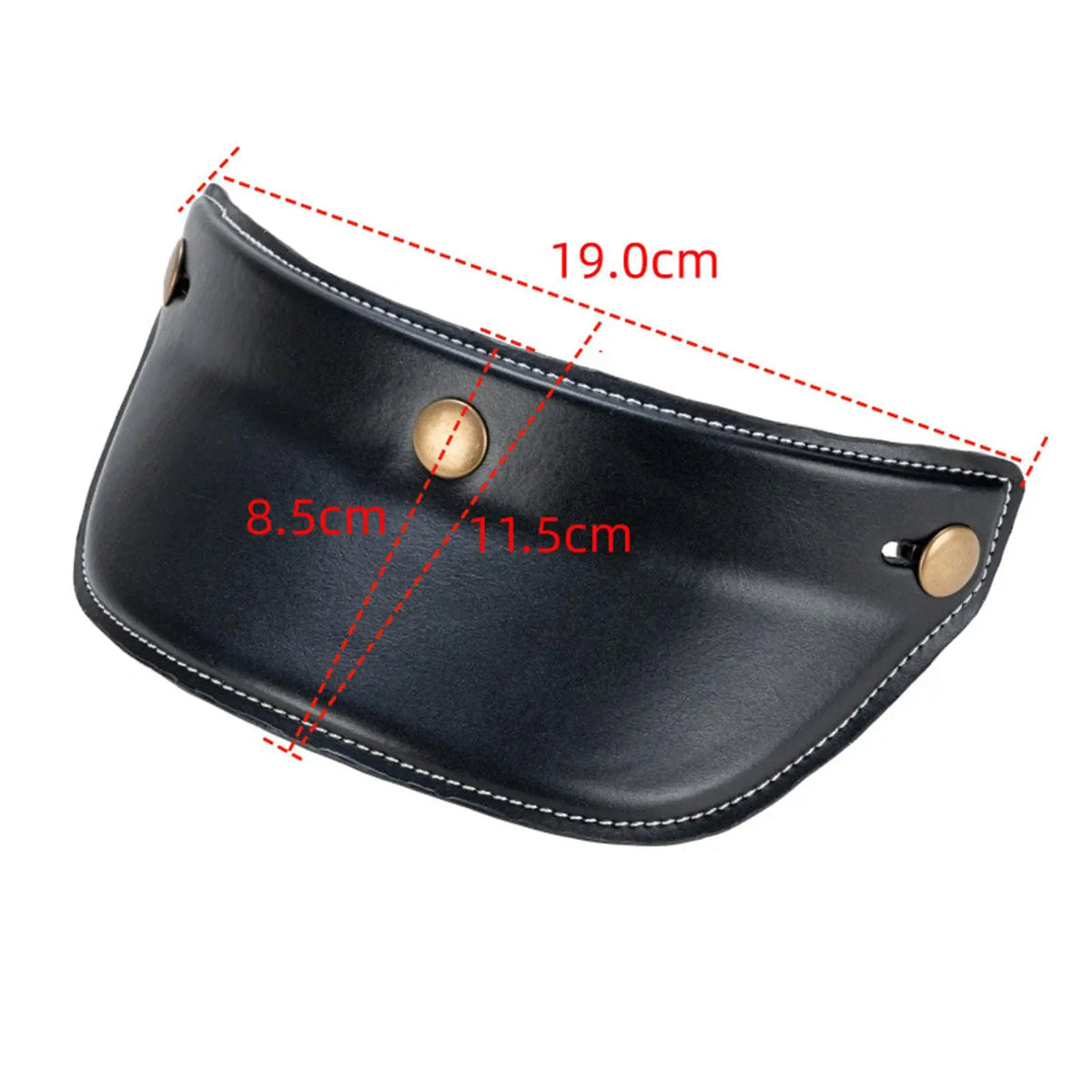 Universal Motorcycle Helmet Visor PU Leather PC 3 Snap Peak Sun Shade for Open Face Half Helmets - Automotive LED Light