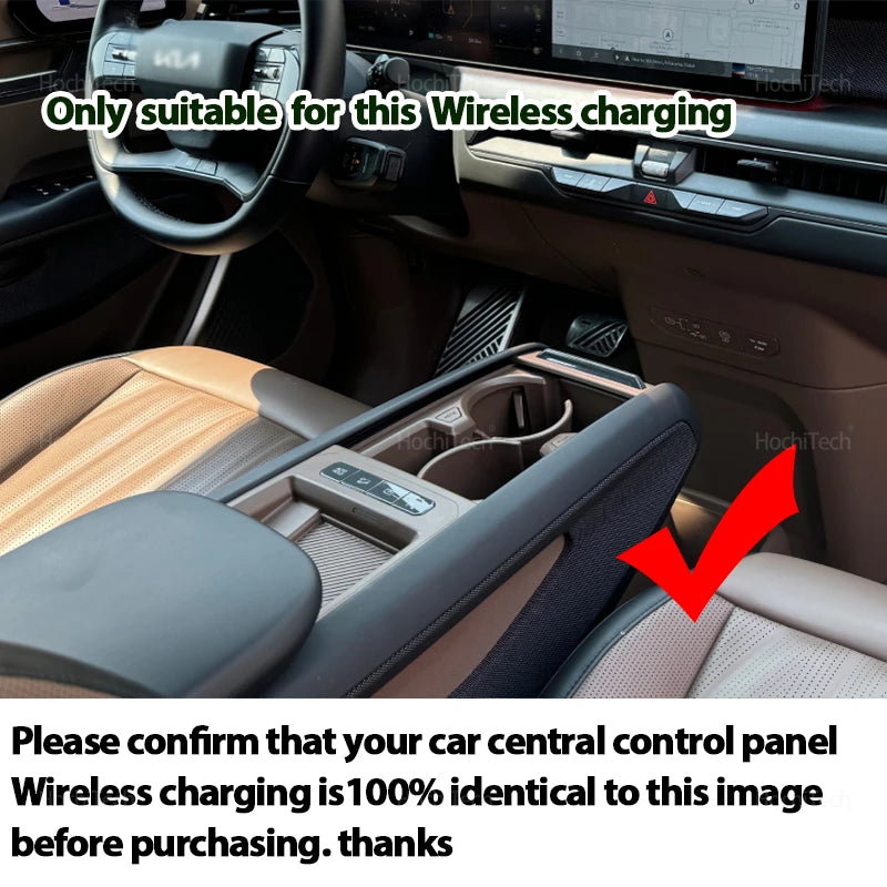 Wireless Charging Silicone Pad for Kia EV9 MV 2024 2025 Central Control Charger Protector Cover  - Automotive LED Light