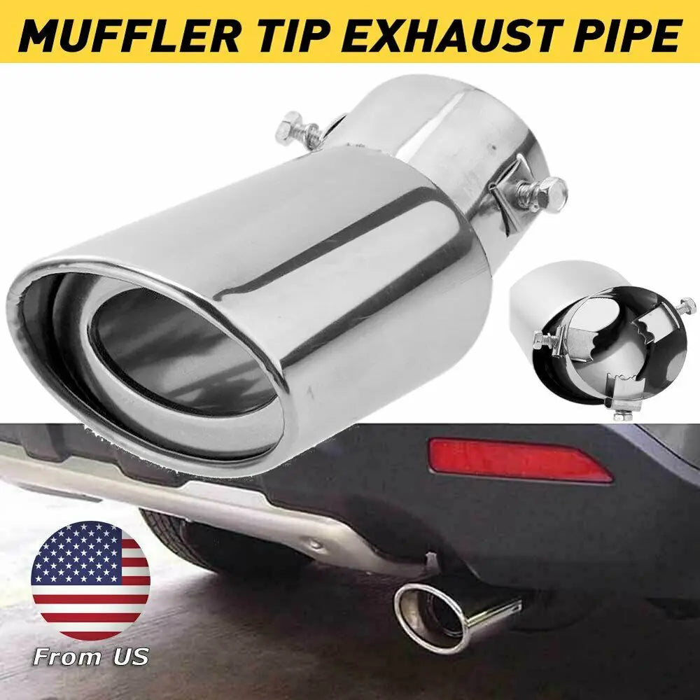 Auto Car Exhaust Pipe Tip Tail Muffler Stainless Steel Muffler Pipe Exhaust Tip Universal Car Ac - Automotive LED Light