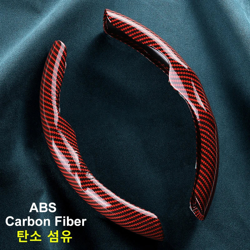 36cm Carbon Fiber Car Steering Wheel Cover Non-slip Sports Ultra-thin Card Cover Summer Auto Han - Automotive LED Light