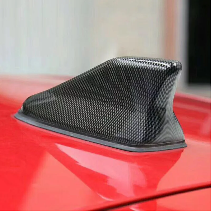 17cm Car Roof Shark Fin Antenna Cover Sticker Carbon Fiber Universal Auto Radio AM FM Antenna Si - Automotive LED Light