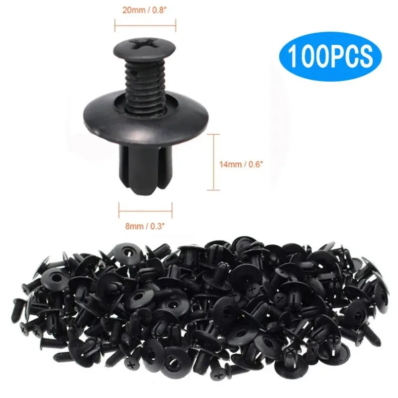 Car Buckle 8mm Hole Plastic Rivets Fixed Buckle Fastener Expansion Screw Auto Vehicle Door Trim  - Automotive LED Light