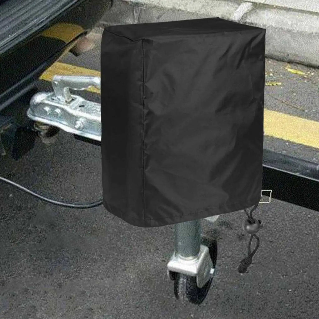 Heavy Duty Trailer Jack Cover Adjustable Drawstring Weather Resistant Protector for RV Camper To - Automotive LED Light