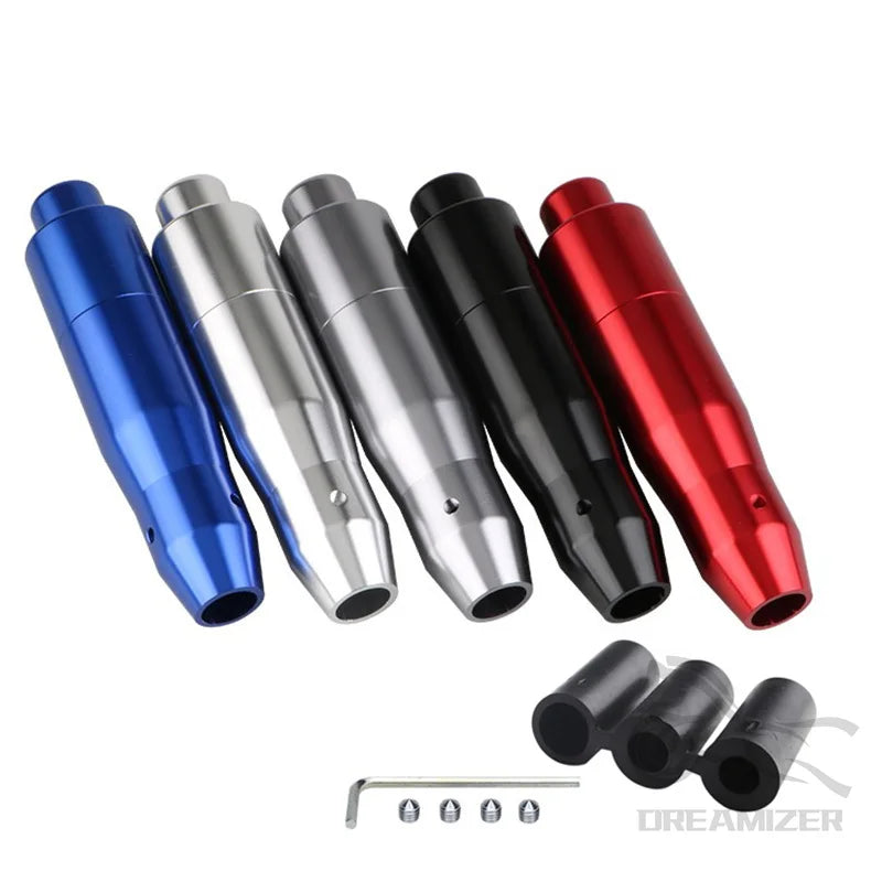 Universal 14.5cm Aluminum Car Auto Gear Stick Shift Knob with Press Down Release Button And 3 Ad - Automotive LED Light