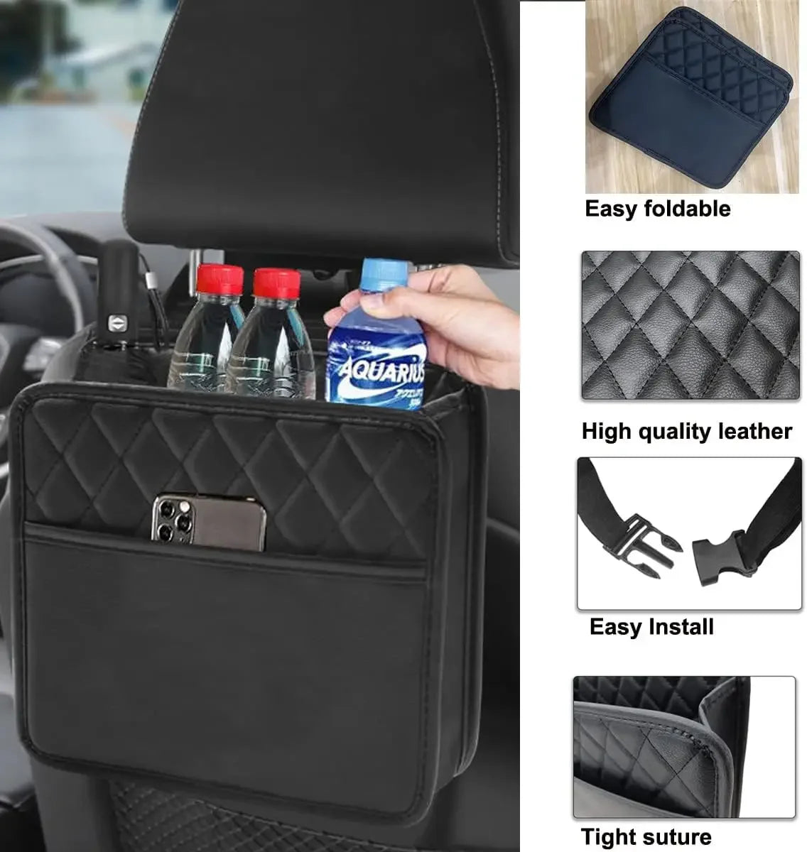 Car Organizer Multi-functional Car Seat Storage Bag Waterproof Hanging Car Seat Organizer Garbag - Automotive LED Light