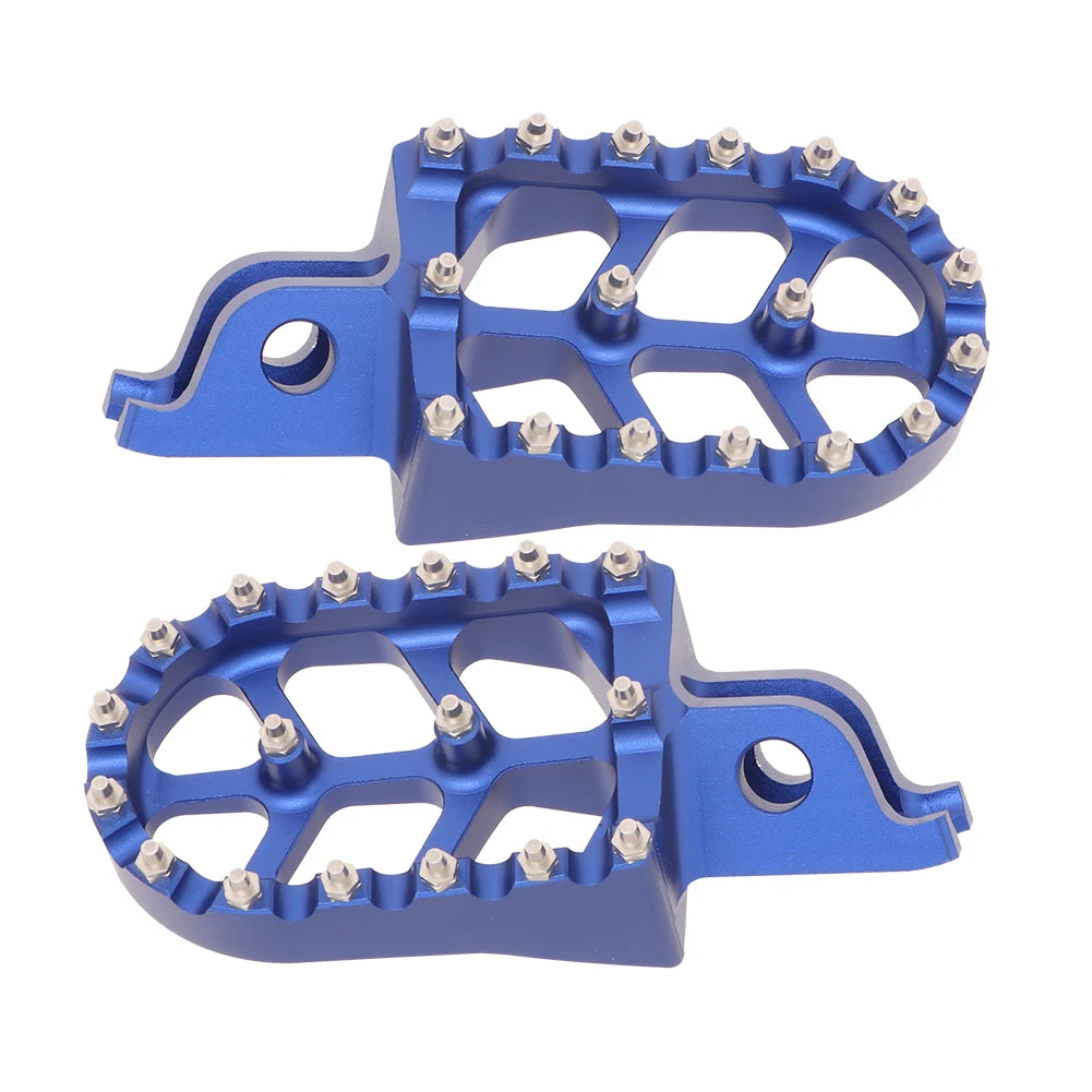 Blue Aluminum Motorcycle FootRest Footpegs Foot Pegs Pedals For HONDA CR125 CR250 CRF150R CRF250 - Automotive LED Light