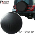 14" 15" 16" 17" Inch Pure Black White PVC PU Spare Tire Tyre Wheel Valve Cover Tire Cover Case P - Automotive LED Light