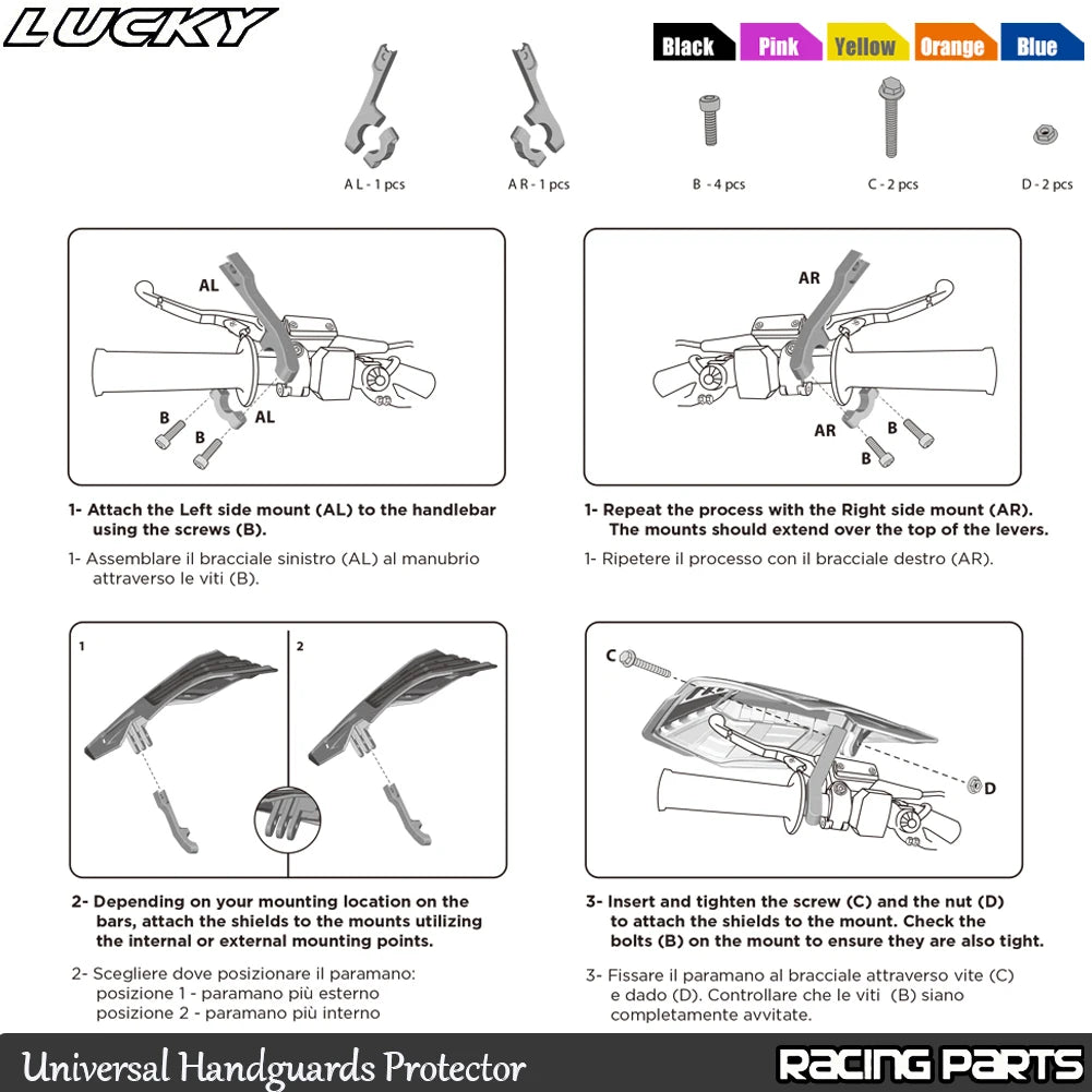 For KTM YAMAHA HONDA EXC KLX YZF CRF Handlebar Protection Universal Hand Guards Motorcycle Handg - Automotive LED Light
