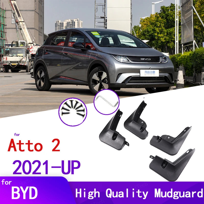 4pcs Black Mud Flaps For BYD Dolphin EA1 Atto 2 2021 2022 2023Mudflaps Splash Gu for BYD EA1 - Automotive LED Light