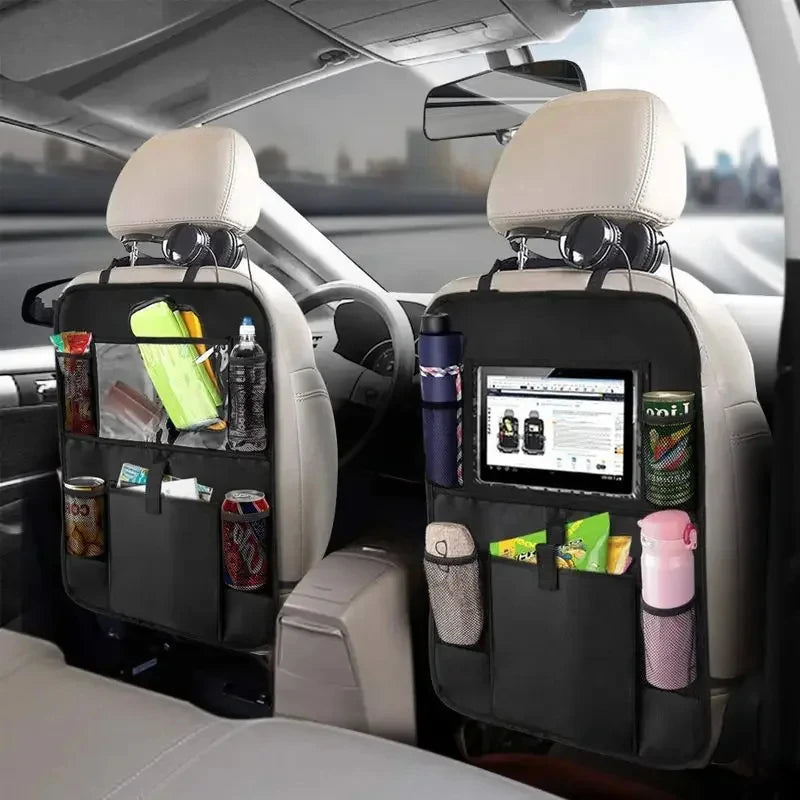 Car Seat Organizer Multifunctional Oxford Fabric Car Back Multi Pocket Storage Bag with Tablet H - Automotive LED Light